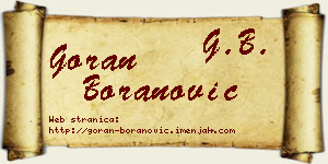 Goran Boranović vizit kartica